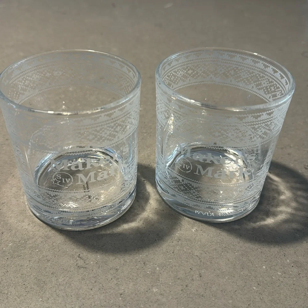 Set of 2 limited edition Marker’s Mark holiday sweater Rocks glasses!